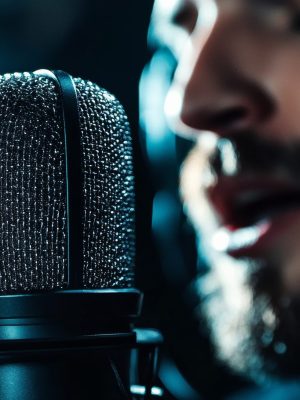 singer with microphone